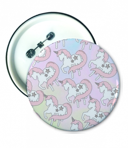 เข็มกลัด พิมพ์สี Pink unicorn Badge